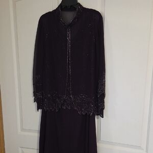Elegant Purple Evening Gown with Jacket